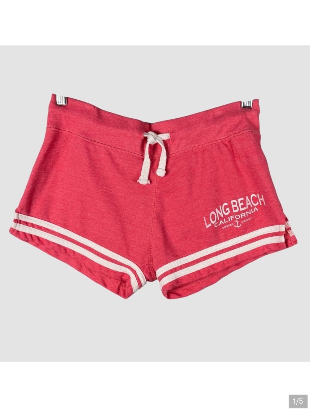 Long Beach California Shorts Pink Drawstring Beach Lounge Graphic Size M